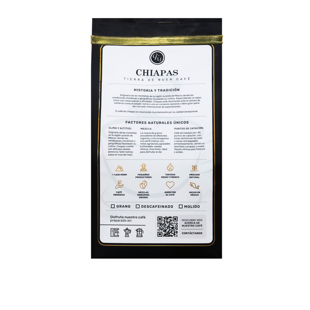 Café Premium de Chiapas Mezcla Arábica y Borbón