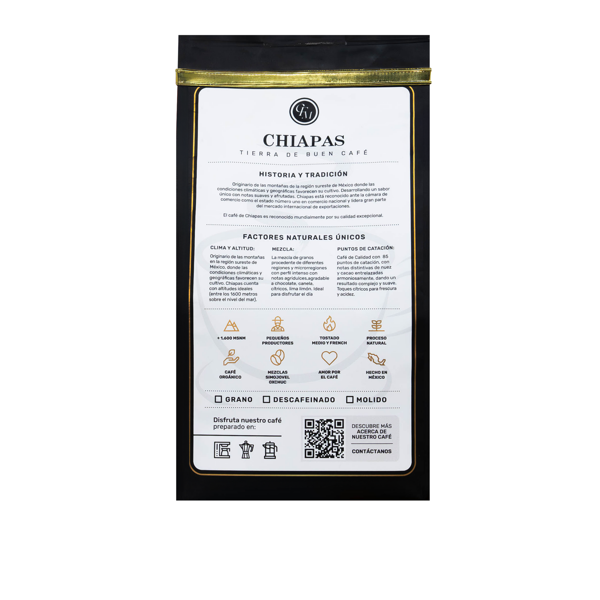 Café Premium de Chiapas Mezcla Arábica y Borbón